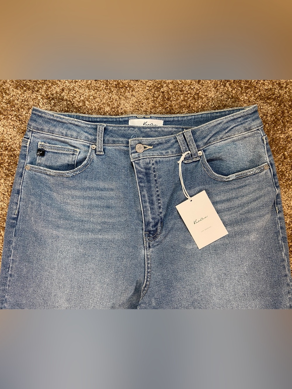 KanCan Straight Leg Jeans Medium Wash Size‎ 12 High Rise Stretch Denim NWT
